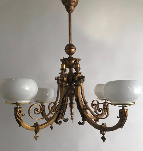 4- Light Eastlake Gas Chandelier